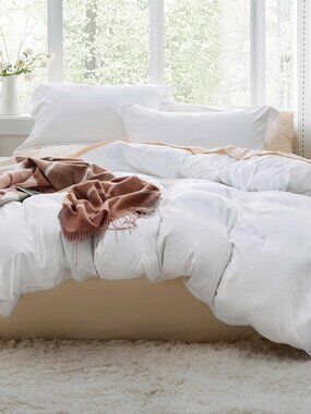 Bedsure 3 pc White Queen Duvet Set N3498